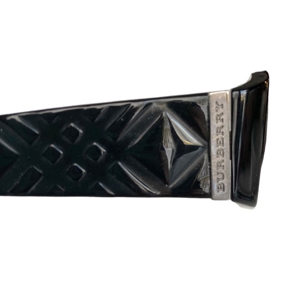 Burberry Black Rectangular Prescription Eyeglasses Geometric Quilted Design - Picture 9 of 11